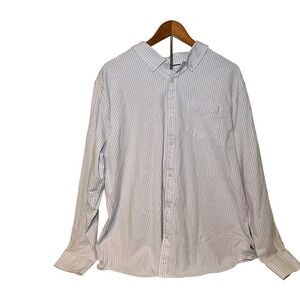 GAP Men Size XXL Purple  Striped Button Down Shirt Long Sleeve Casual Oxford XXL